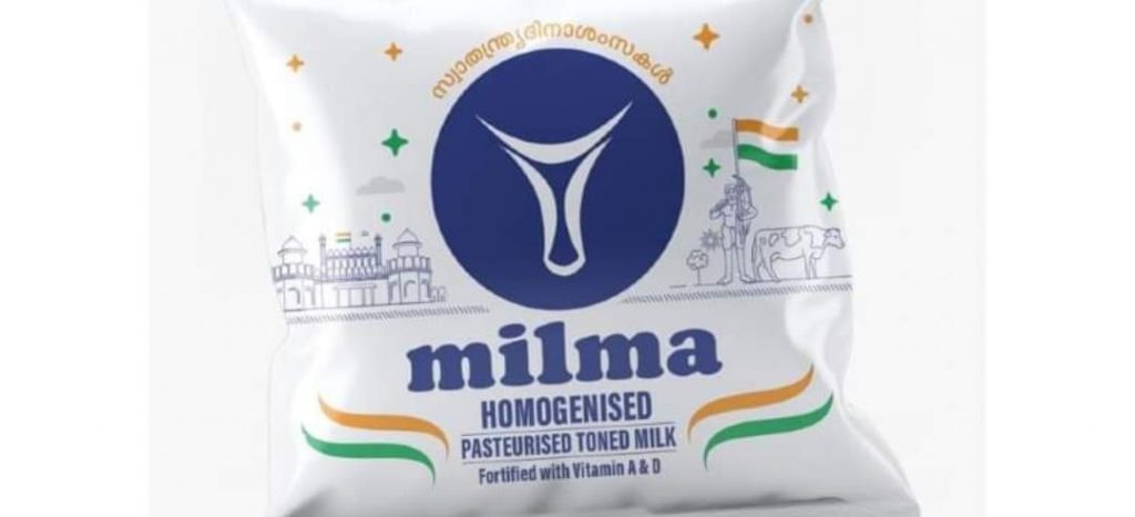 സ്വാതന്ത്ര്യദിനാഘോഷം മില്മ കവറിലും