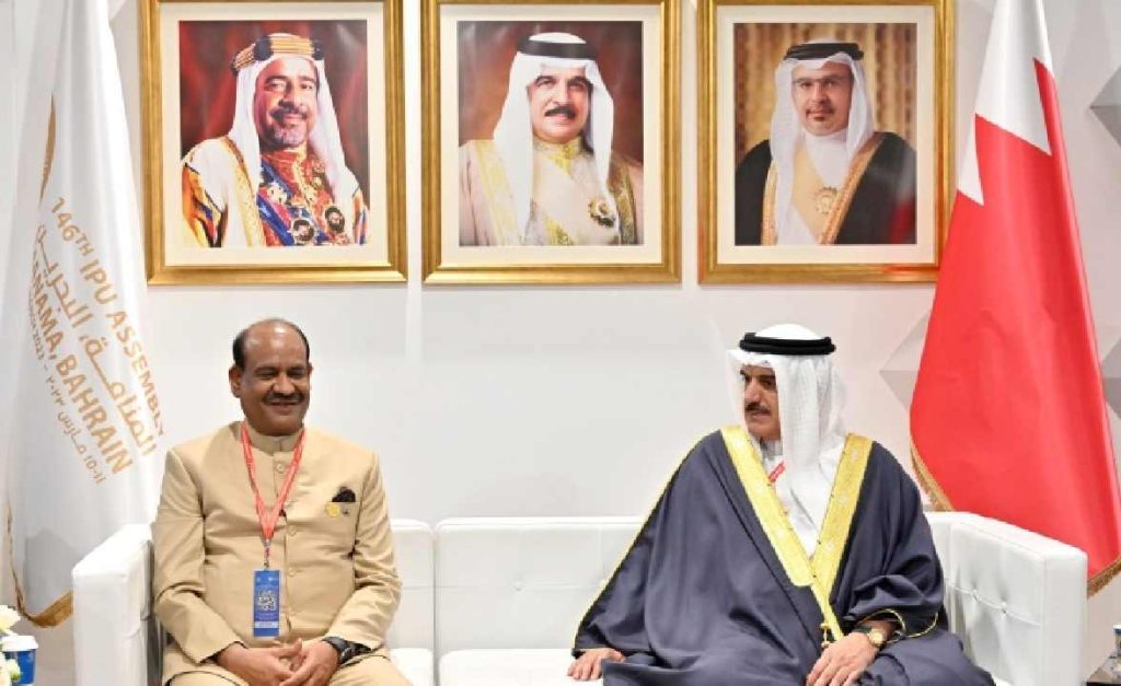 ഇന്ത്യൻ പാർലമെന്റ് സ്പീക്കറും ബഹ്റൈൻ സ്പീക്കറും കൂടിക്കാഴ്ച നടത്തി
