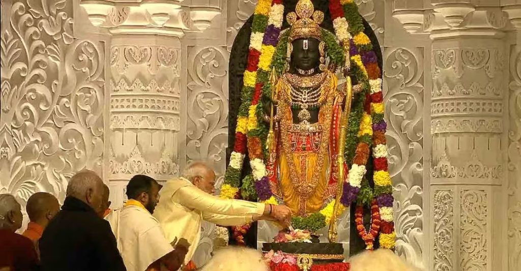 അയോധ്യ പ്രാണപ്രതിഷ്ഠാ ചടങ്ങുകൾ പൂർണം