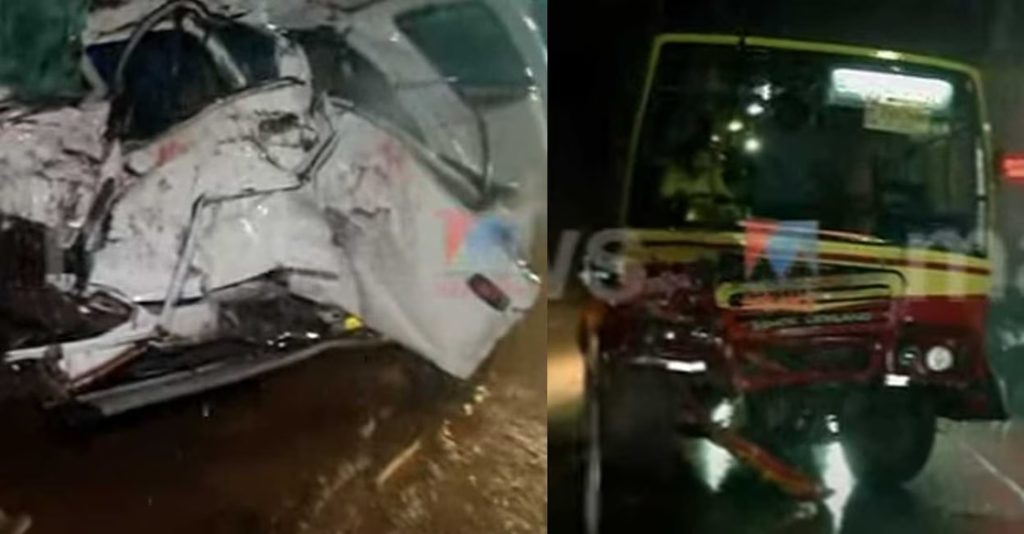 ആലപ്പുഴയിൽ കെഎസ്ആർടിസി ബസ്സിലേക്ക് കാർ ഇടിച്ചു കയറി; 3 മരണം