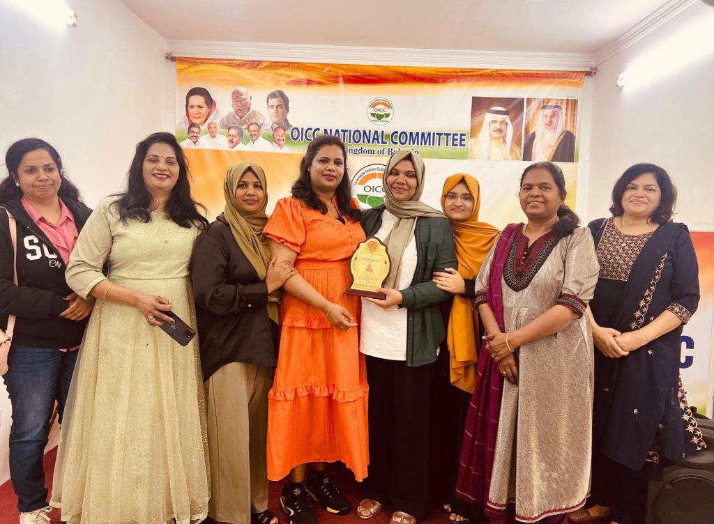ഒ.ഐ.സി.സി. വനിതാവിഭാഗം സെക്രട്ടറി ഷംന ഹുസൈന് യാത്രയയപ്പ് നല്കി