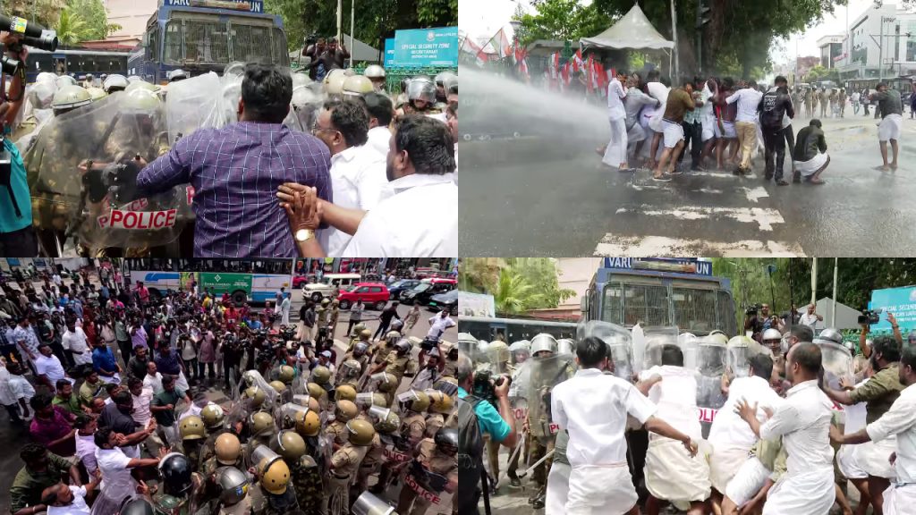 കുന്നംകുളം കസ്റ്റഡി മർദനം; സെക്രട്ടറിയേറ്റിലേക്ക് യൂത്ത് കോൺഗ്രസ് നടത്തിയ മാർച്ചിൽ സംഘർഷം, സ്ഥലത്ത് വൻ പൊലീസ് സന്നാഹം