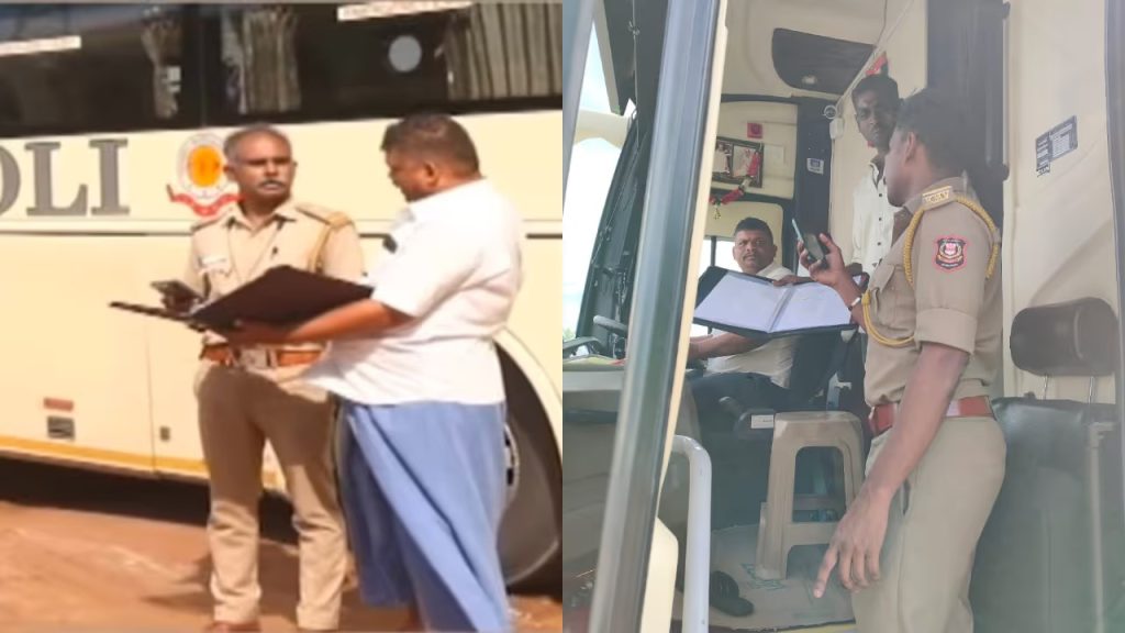 തിരുവനന്തപുരത്ത് മോട്ടോർവാഹന വകുപ്പിന്റെ വ്യാപക പരിശോധന; ടാക്സ് അടയ്ക്കാത്ത അന്തർസംസ്ഥാന ബസുകൾ പിടിച്ചെടുത്തു