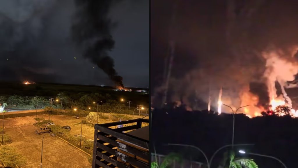 വെനസ്വേലയിലെ വിമാനത്താവളങ്ങൾക്ക് നേരെ അമേരിക്കയുടെ ആക്രമണം നടന്നതായി റിപ്പോർട്ട്, പലയിടത്തും പൊട്ടിത്തെറി