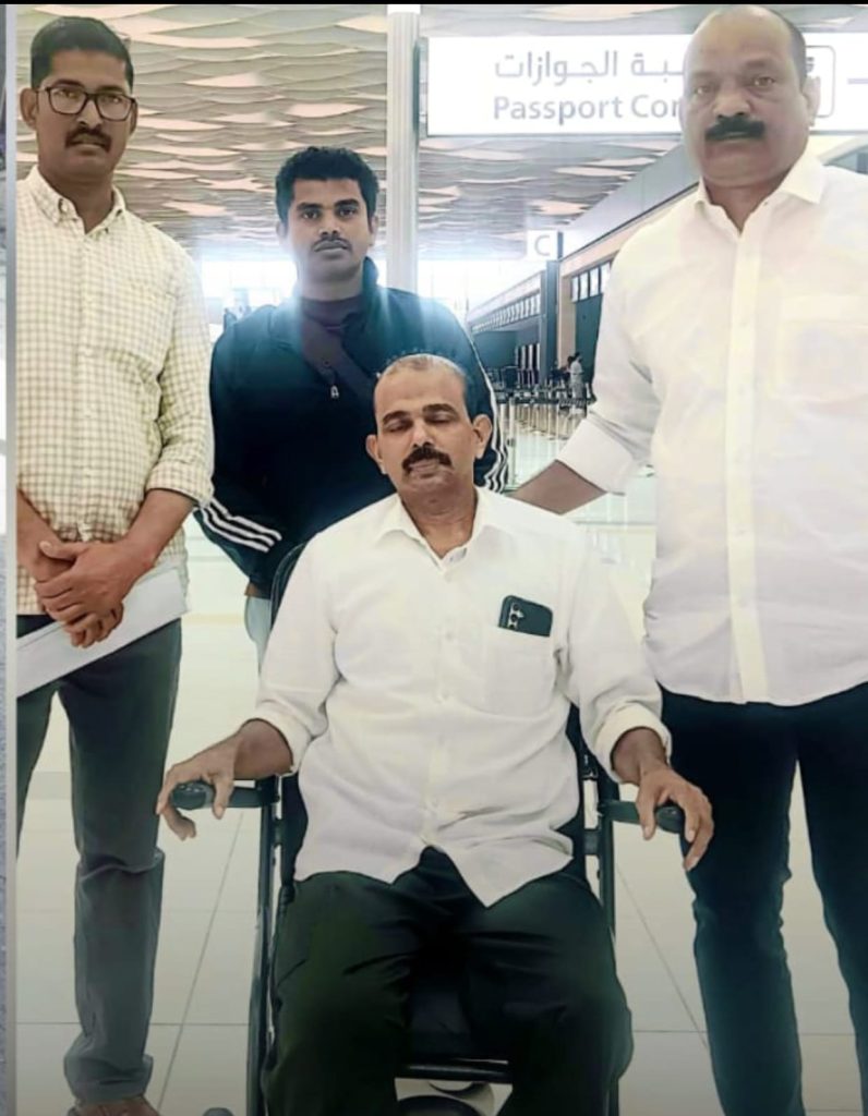 ജോലിക്കിടയില് വാഹനാപകടത്തില് പരിക്കേറ്റ മലയാളിയെ നാട്ടിലെത്തിച്ചു